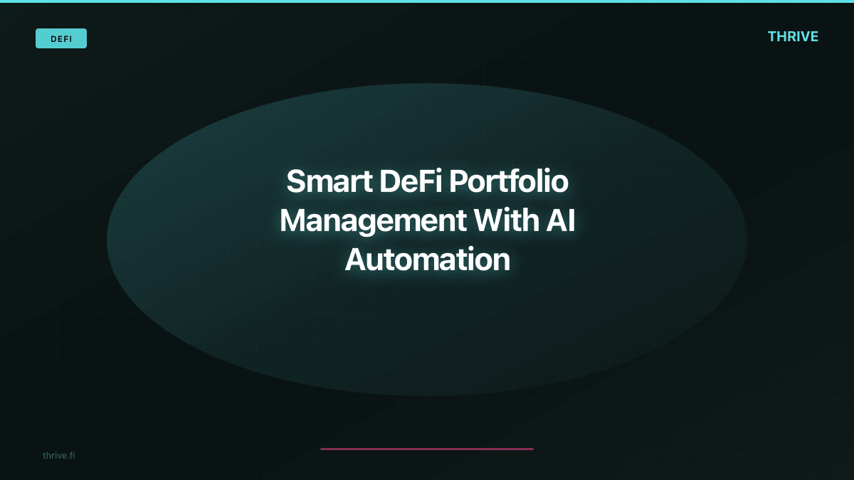 Smart DeFi Portfolio Management With AI Automation