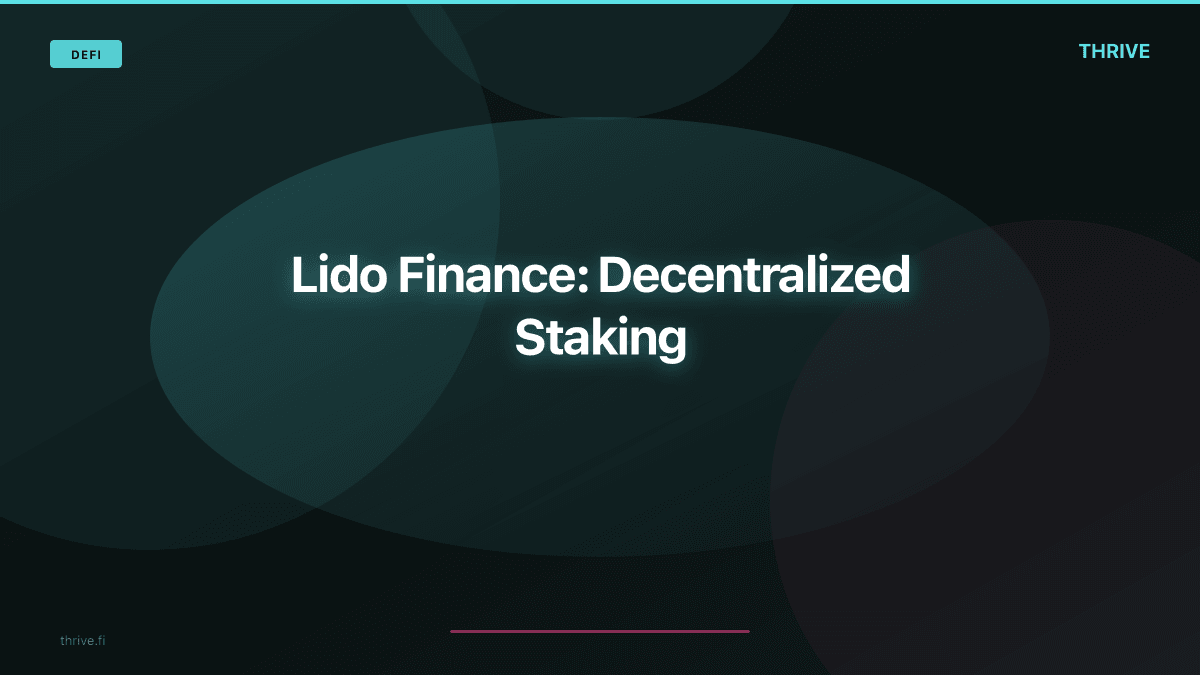 Lido Finance: Decentralized Staking